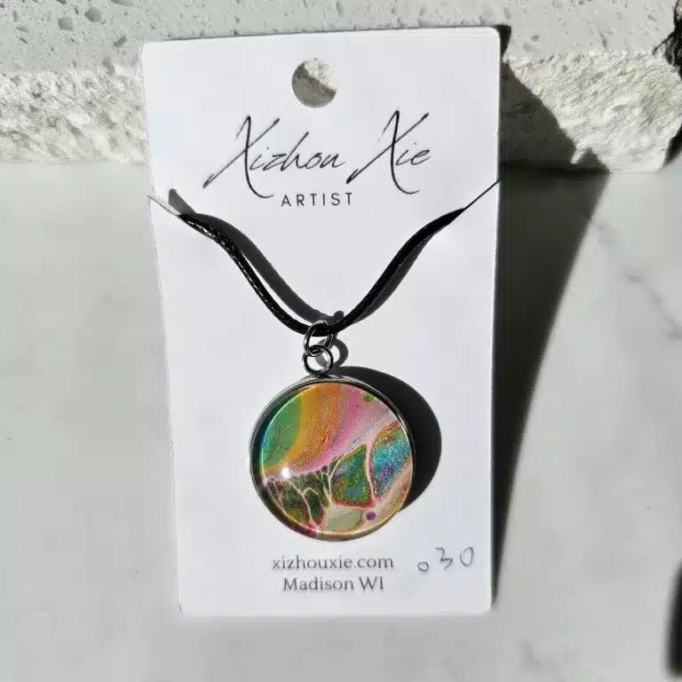 Hand Painted Pendant Necklace 030