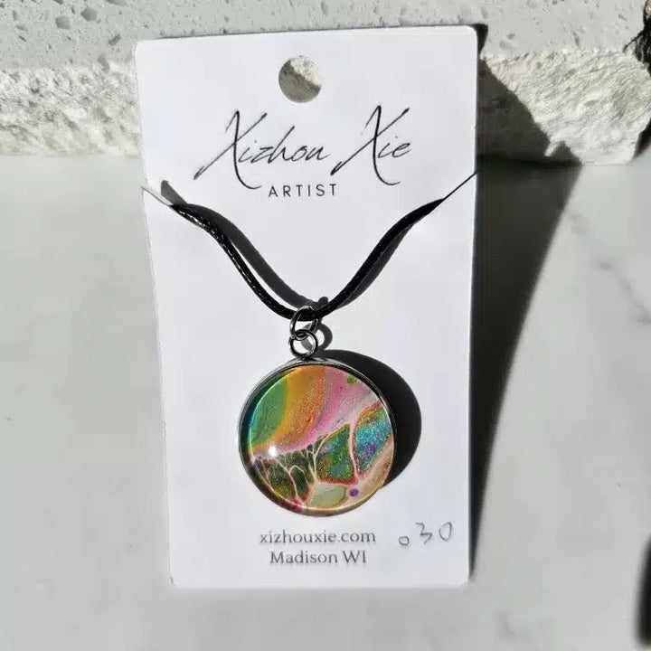 Hand Painted Pendant Necklace 030