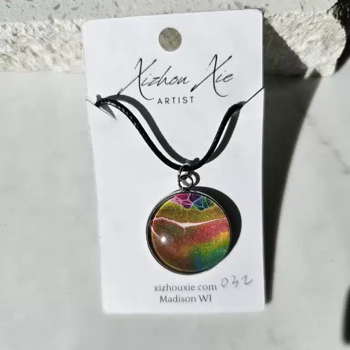 Hand Painted Pendant Necklace 032