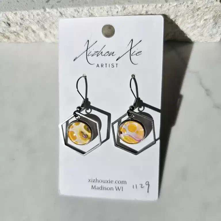 Hand Painted Earrings - 1129