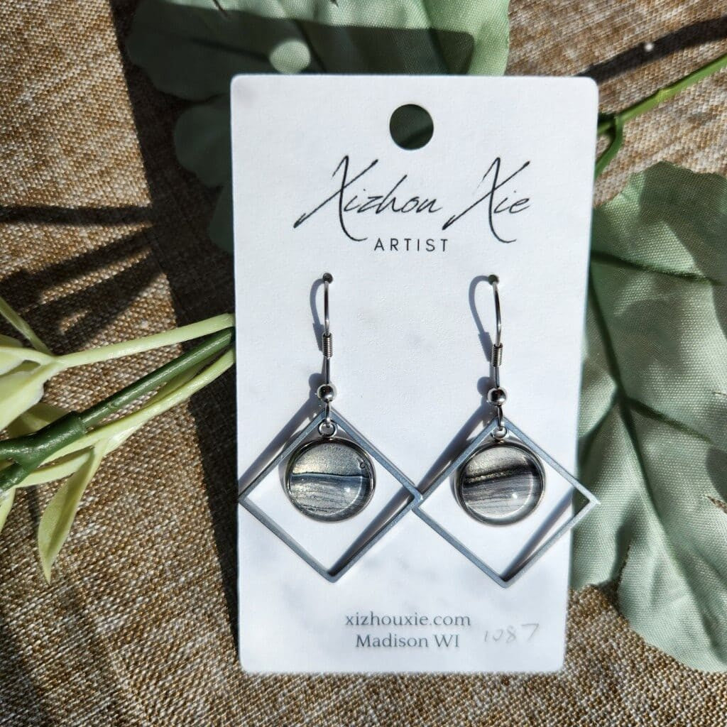 Hand Painted Earrings - 1087