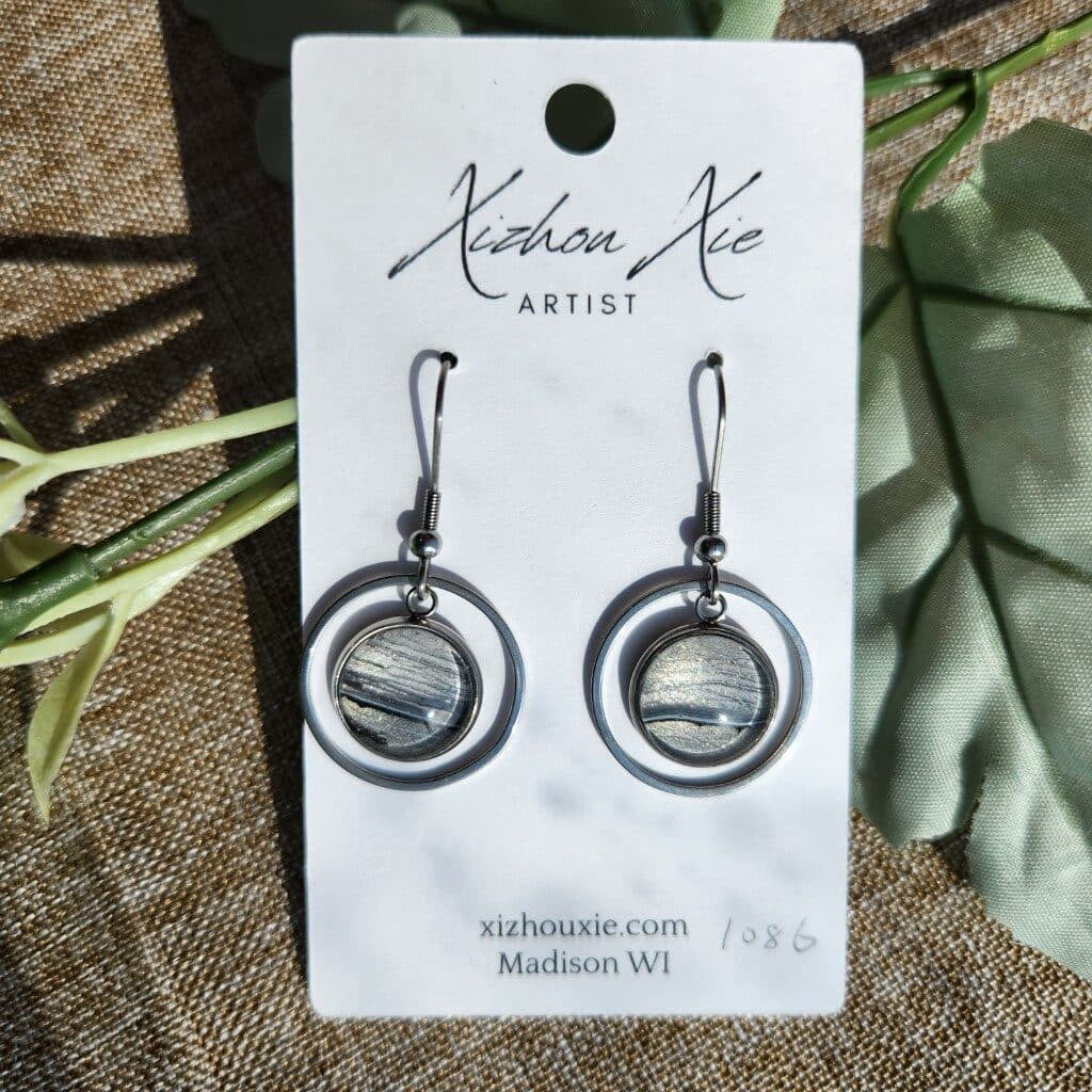 Hand Painted Earrings - 1086