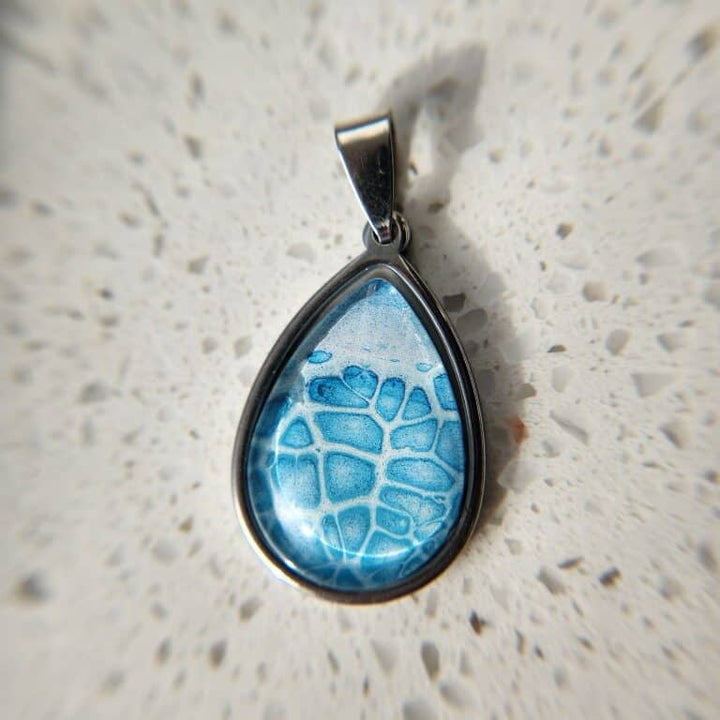 Hand Painted Pendant - Raindrop Collection 5