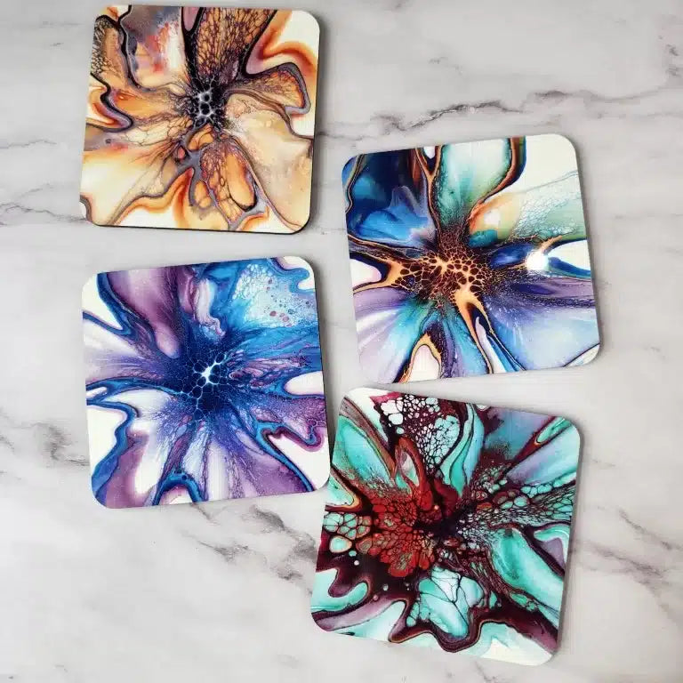 Set of 4 Coaster Bundle - Bold Blooms