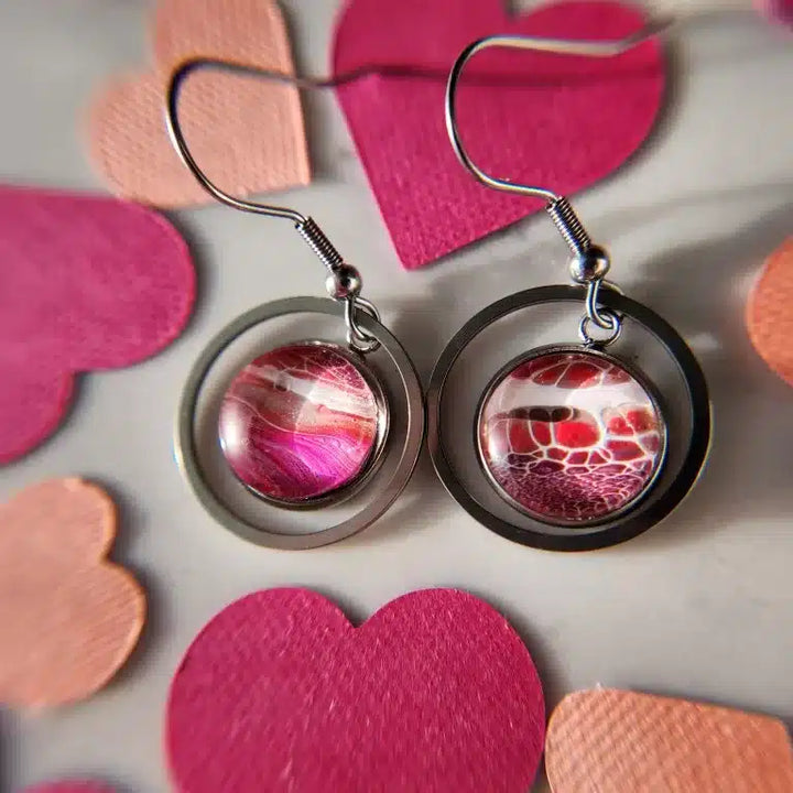 Customizable Earrings – Valentine’s Day Collection (Magenta)