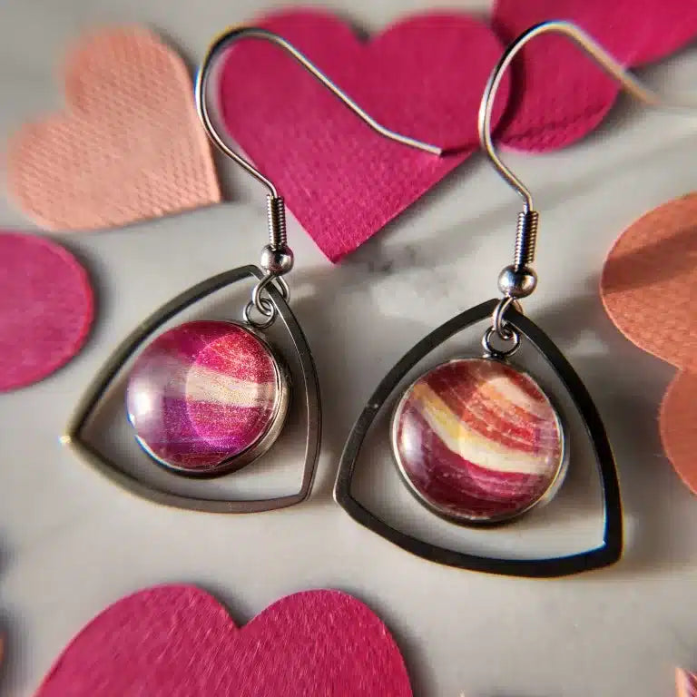Customizable Earrings – Valentine’s Day Collection (Magenta)