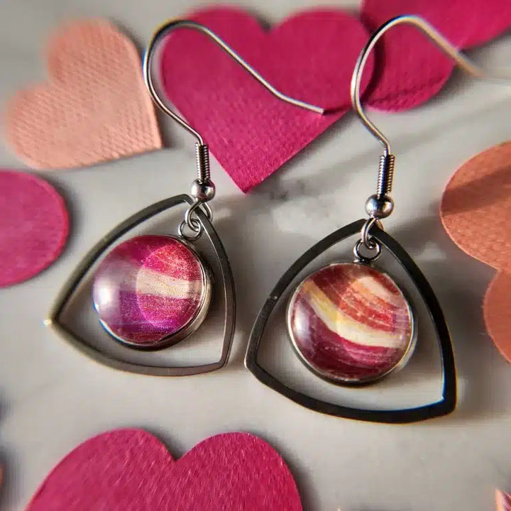 Customizable Earrings – Valentine’s Day Collection (Magenta)