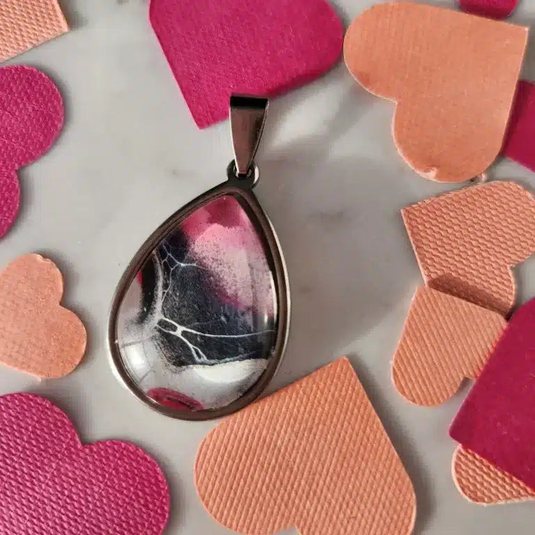 Hand Painted Pendant - Valentine's Day Collection (Teardrop)