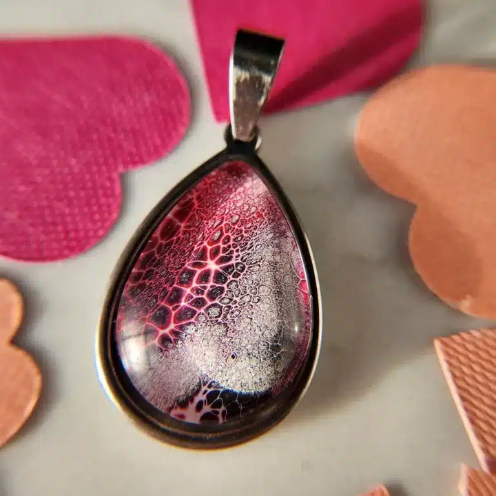 Hand Painted Pendant - Valentine's Day Collection (Teardrop)