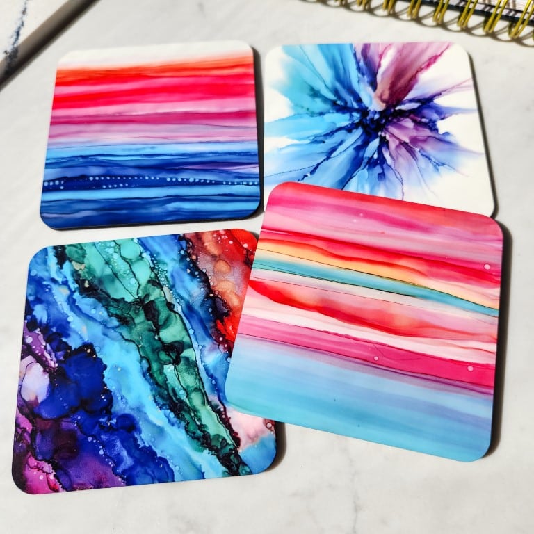 Set of 4 Coaster Bundle - Inky