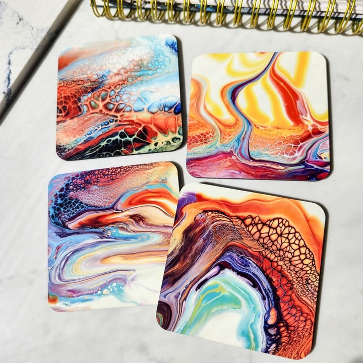 Set of 4 Coaster Bundle - Warm Tones
