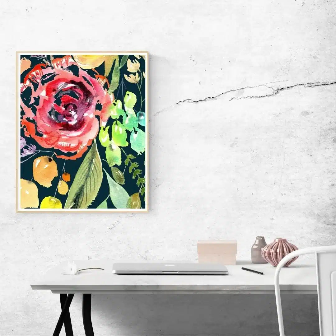 Floral Bouquet (Dark) Print