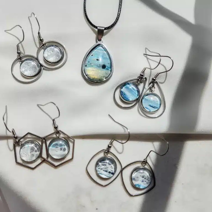 Hand Painted Earrings - 1121