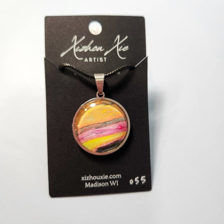 Hand Painted Pendant Necklace 055