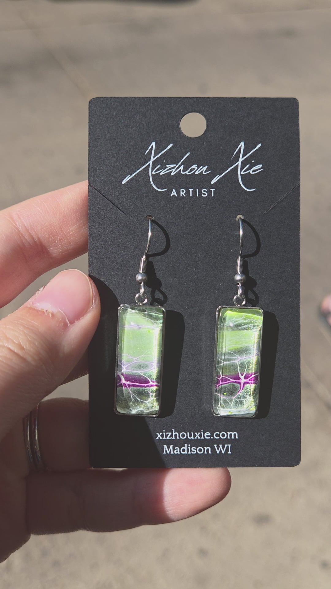 Hand Painted Earrings - 1214