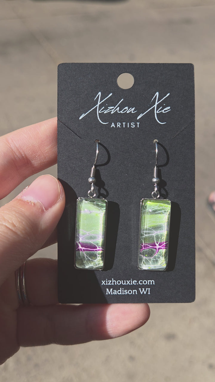 Hand Painted Earrings - 1214