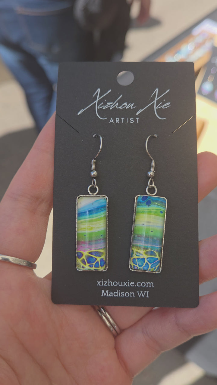 Hand Painted Earrings - 1243