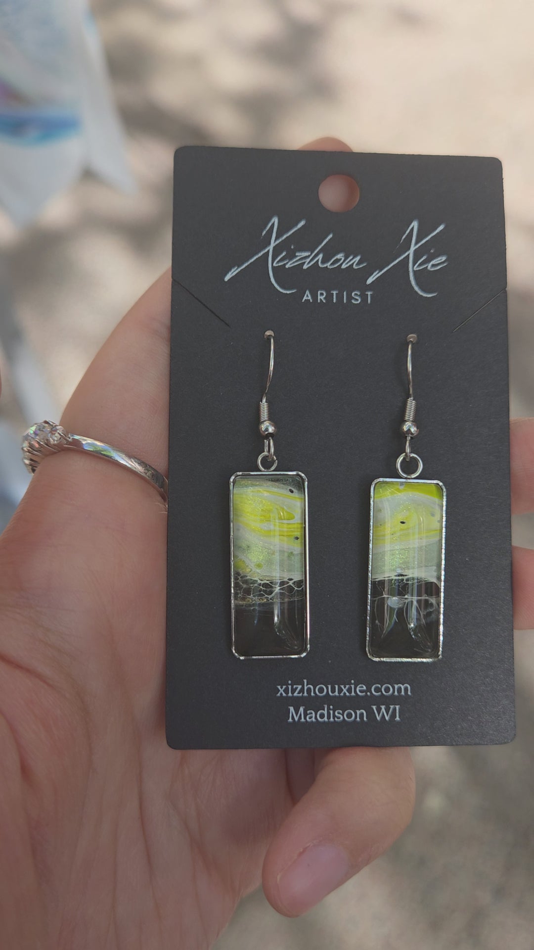 Hand Painted Earrings - 1208