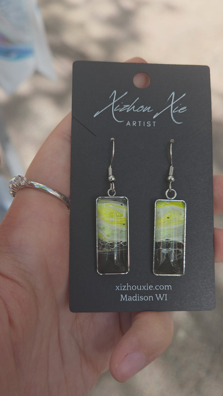 Hand Painted Earrings - 1208