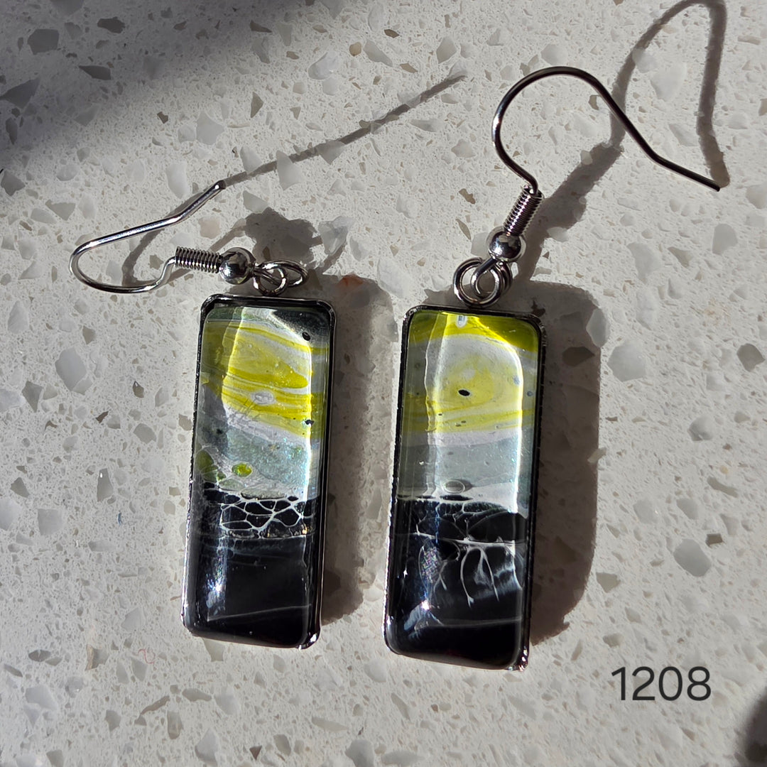 Hand Painted Earrings - 1208