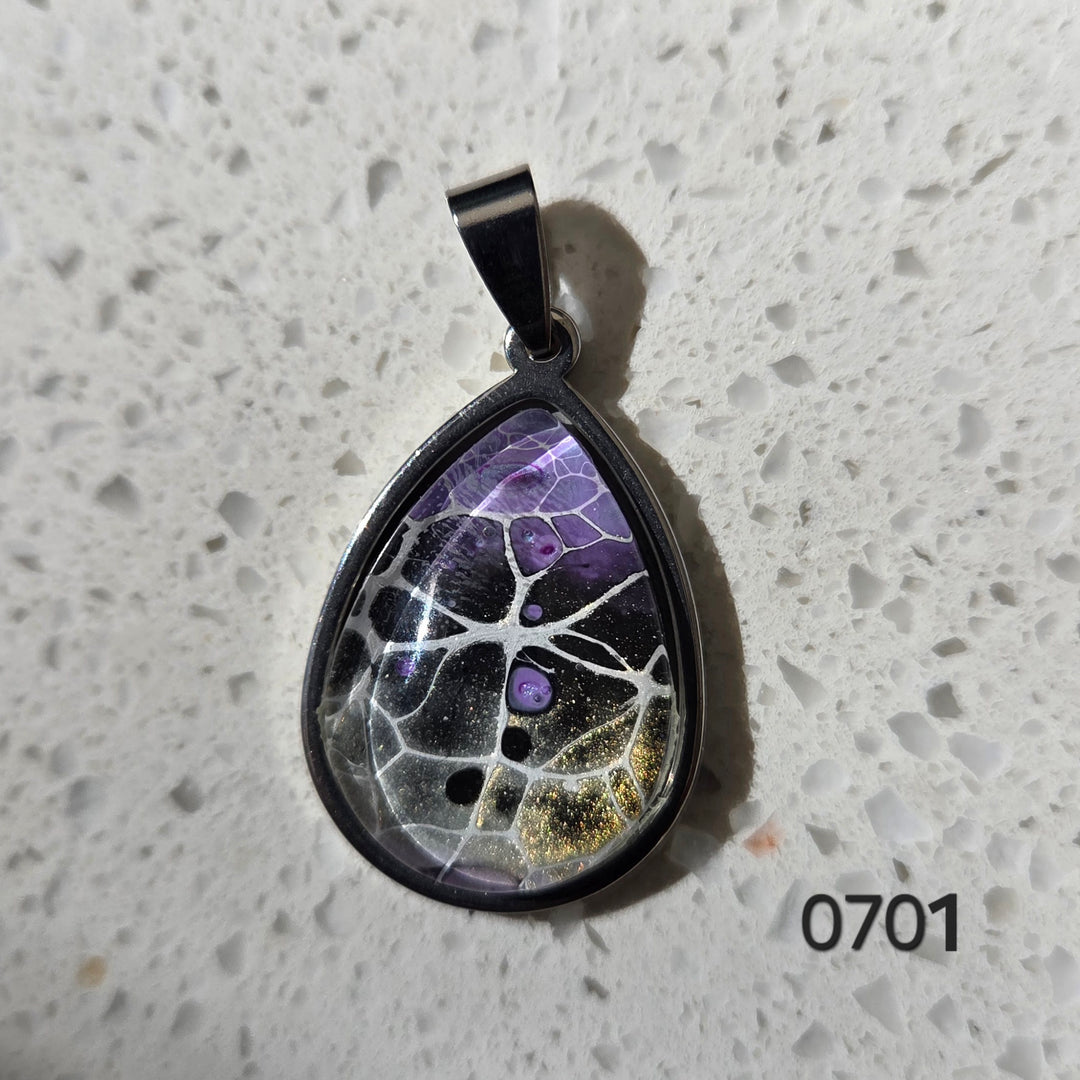 Hand Painted Pendant (Teardrop) - 0701