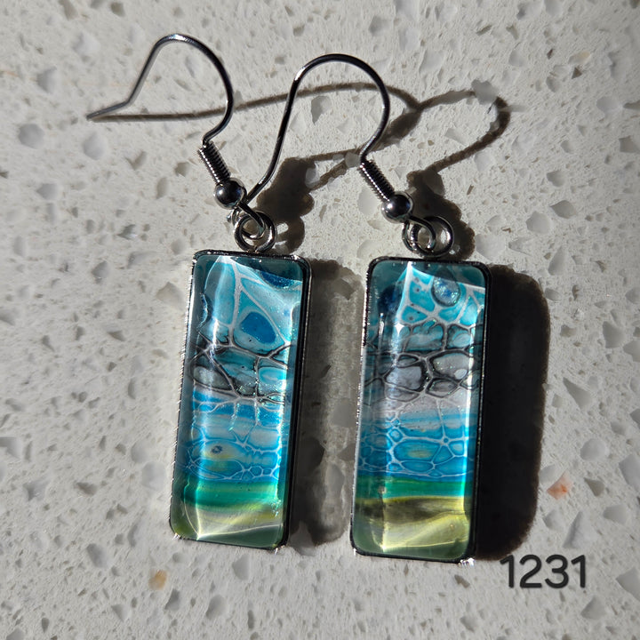 Hand Painted Earrings - 1231