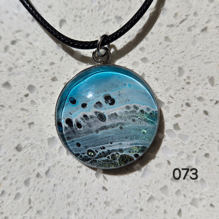 Hand Painted Pendant Necklace 073