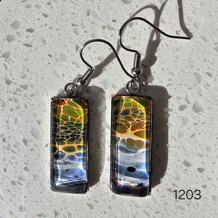 Hand Painted Earrings - 1203