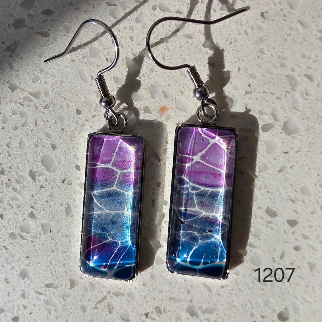 Hand Painted Earrings - 1207