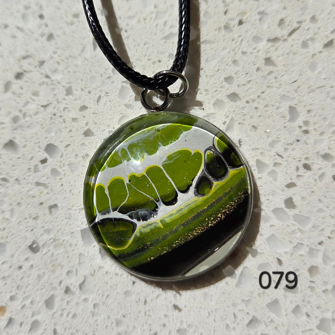 Hand Painted Pendant Necklace 079