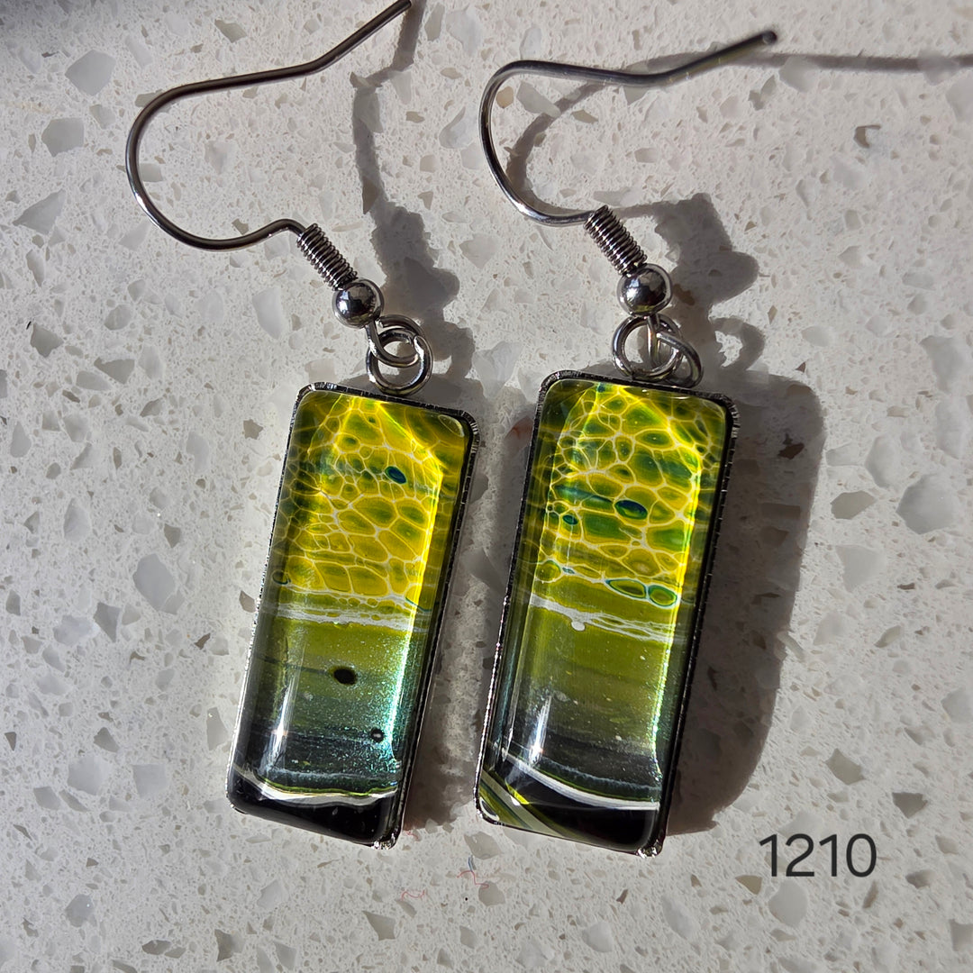 Hand Painted Earrings - 1210