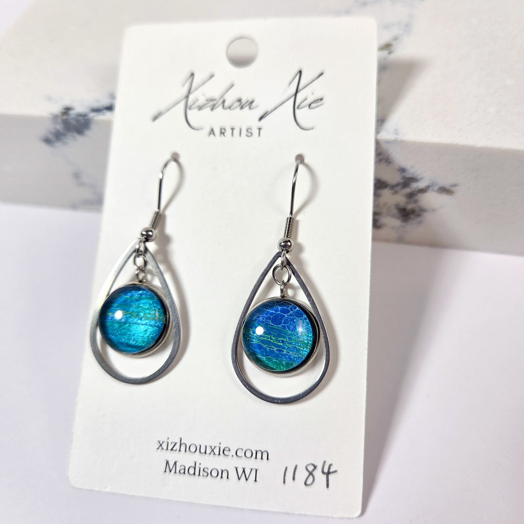 Hand Painted Earrings - 1184