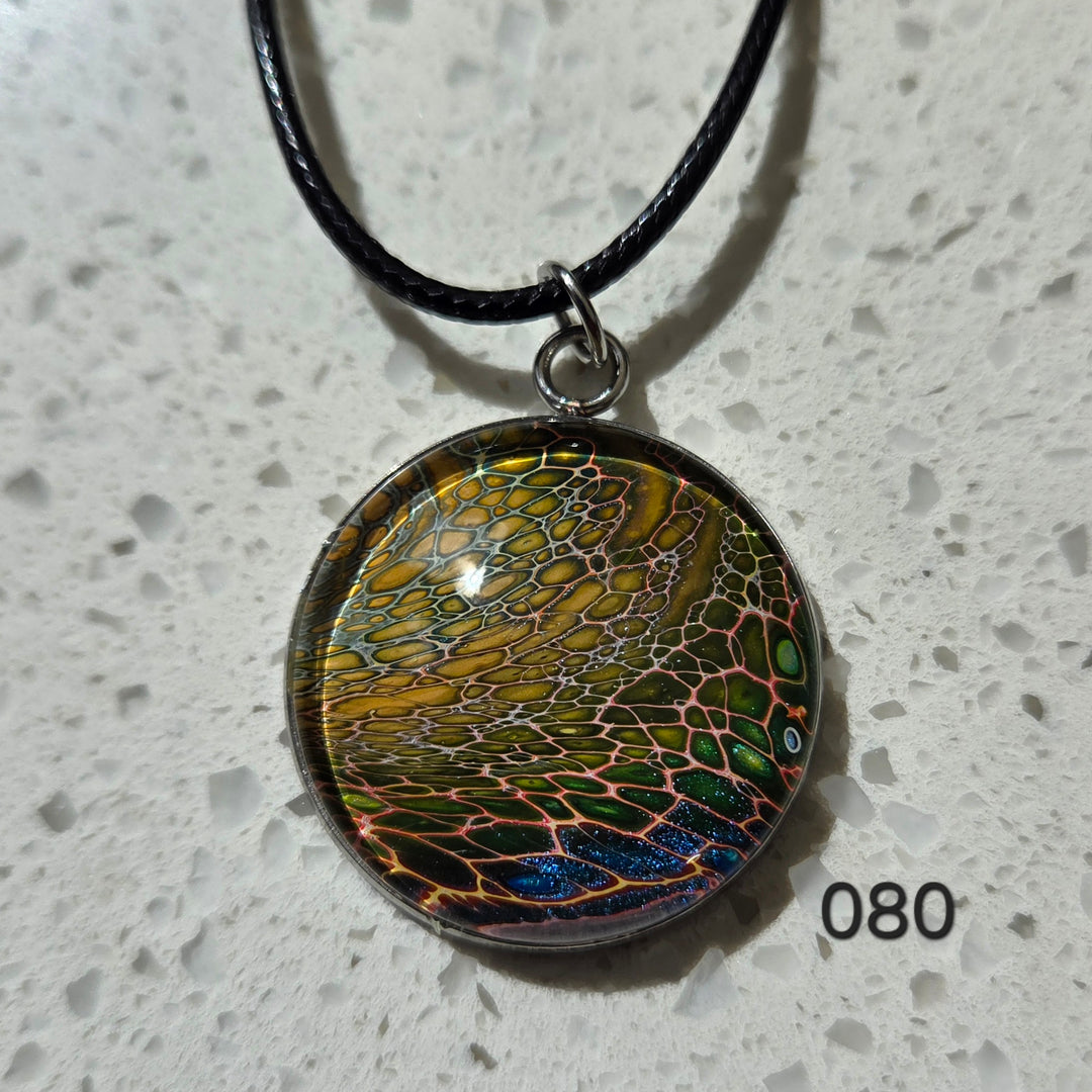 Hand Painted Pendant Necklace 080