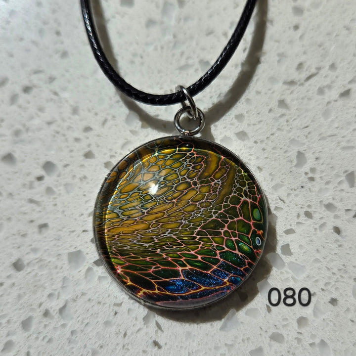 Hand Painted Pendant Necklace 080