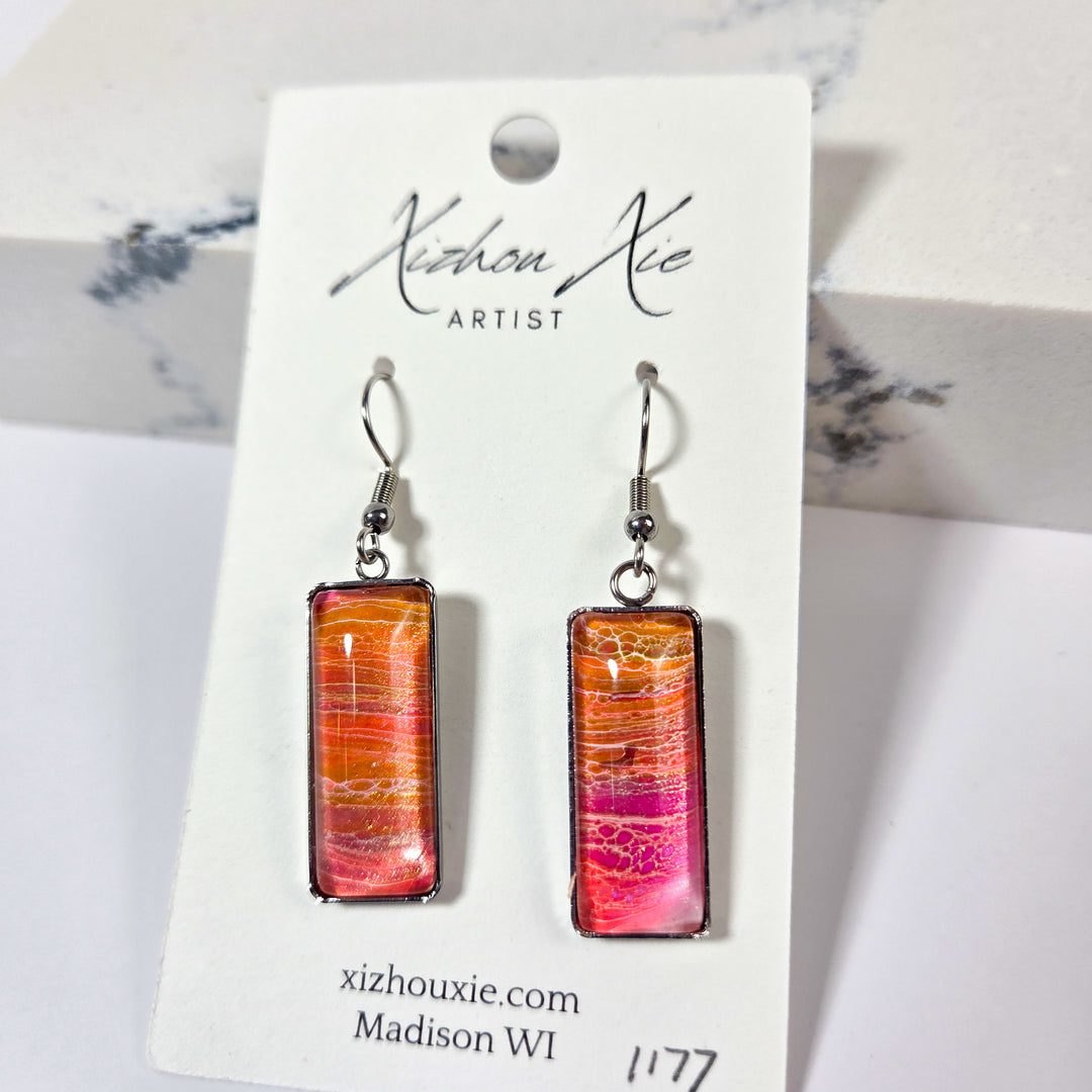 Hand Painted Earrings - 1177