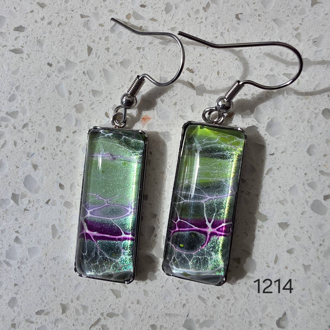 Hand Painted Earrings - 1214