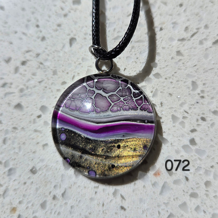 Hand Painted Pendant Necklace 072