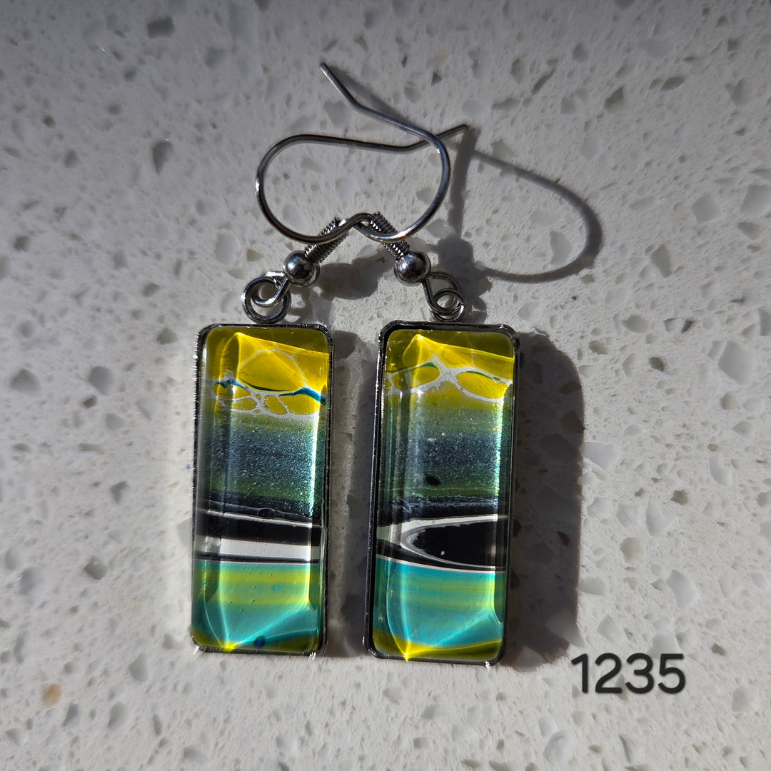 Hand Painted Earrings - 1235