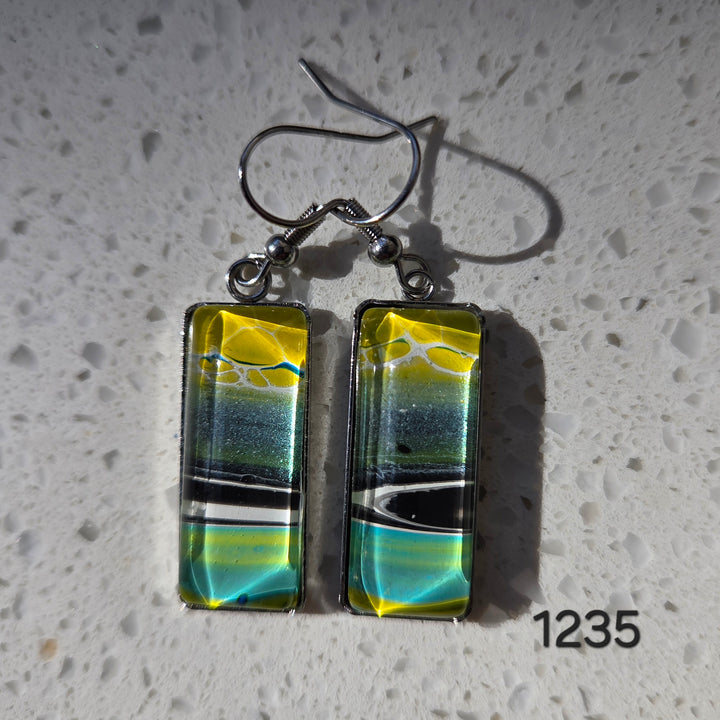 Hand Painted Earrings - 1235