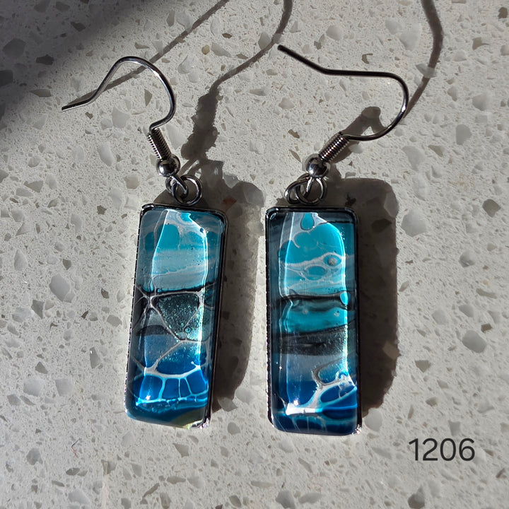 Hand Painted Earrings - 1206