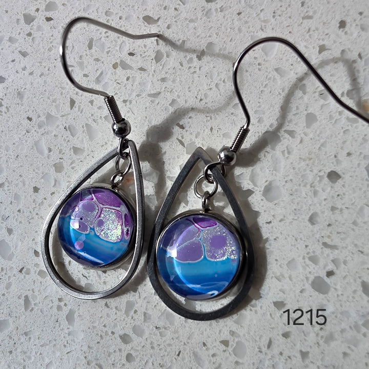 Hand Painted Earrings - 1215