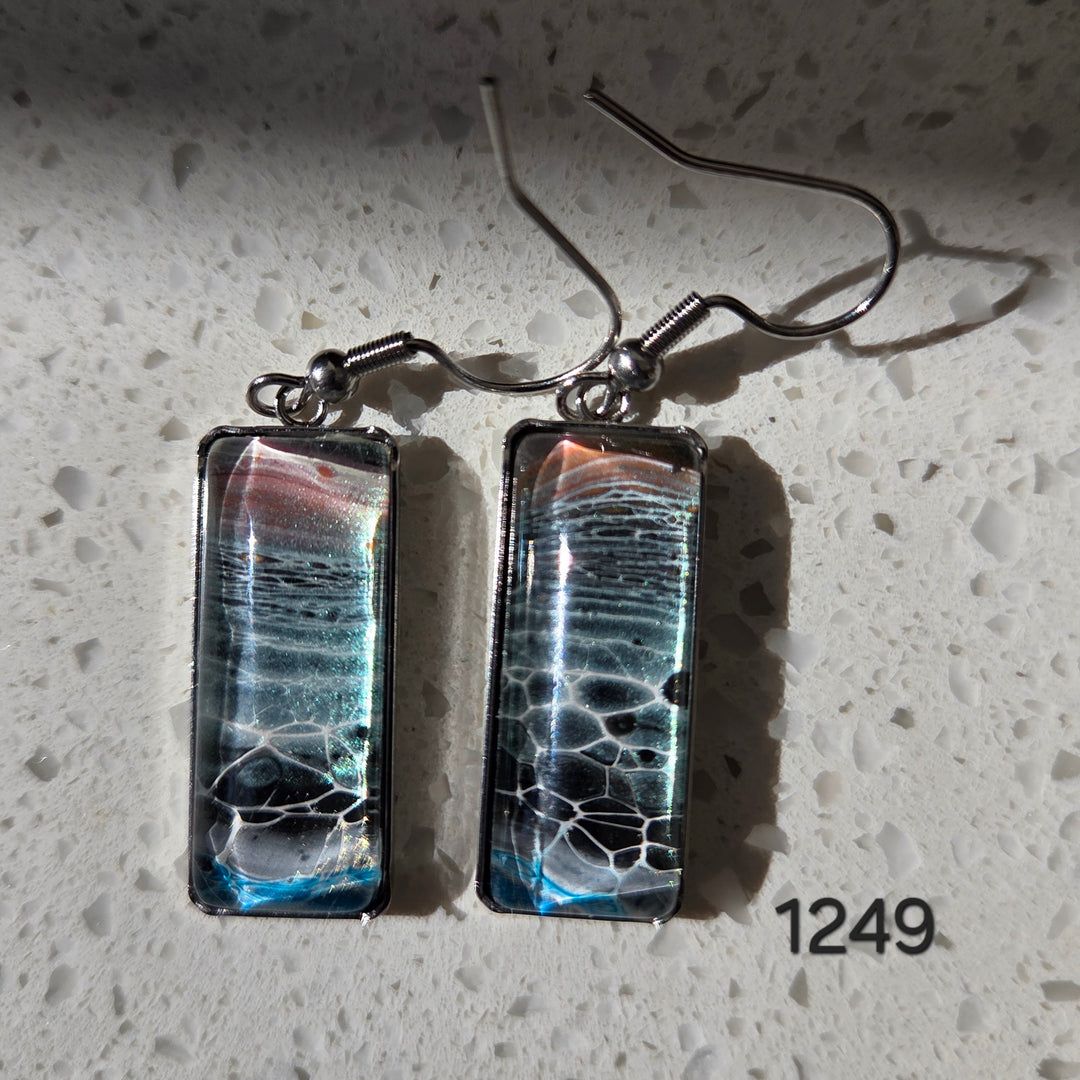 Hand Painted Earrings - 1249