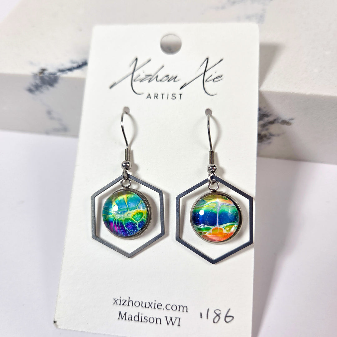 Hand Painted Earrings - 1186