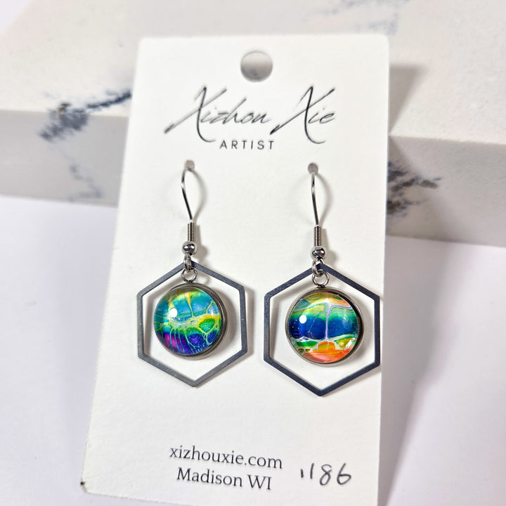 Hand Painted Earrings - 1186