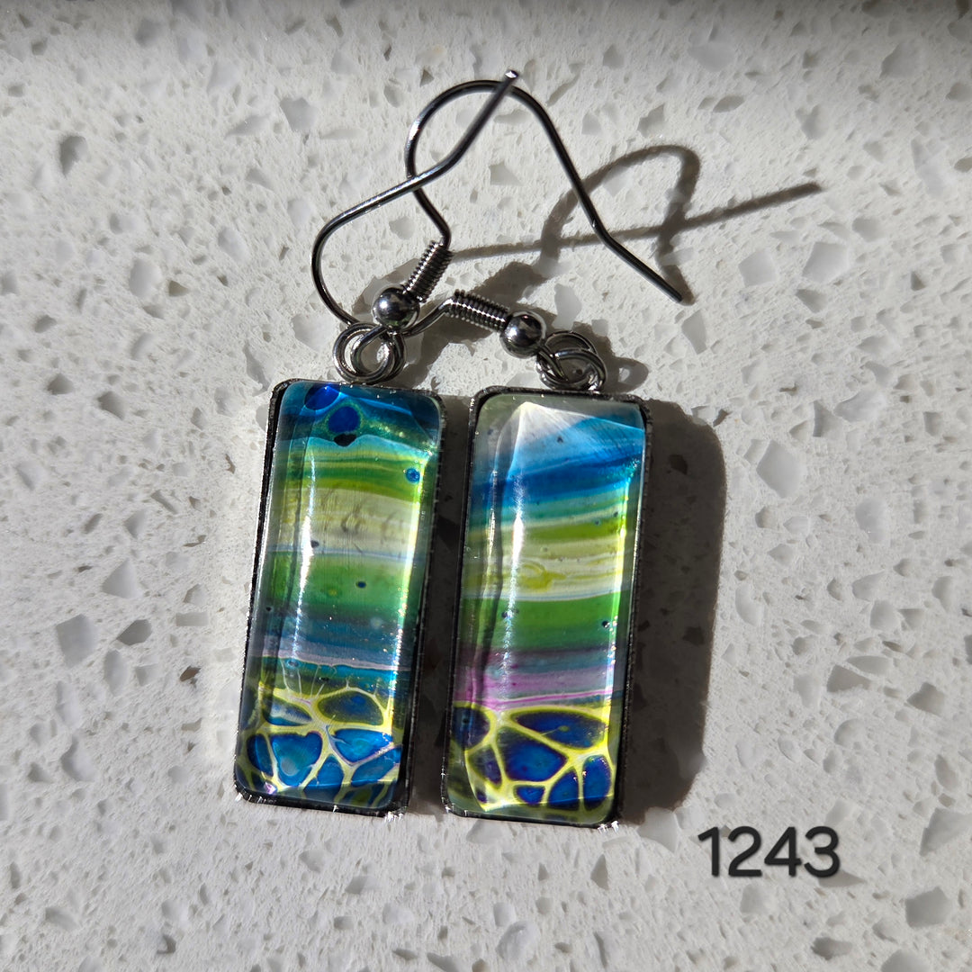 Hand Painted Earrings - 1243