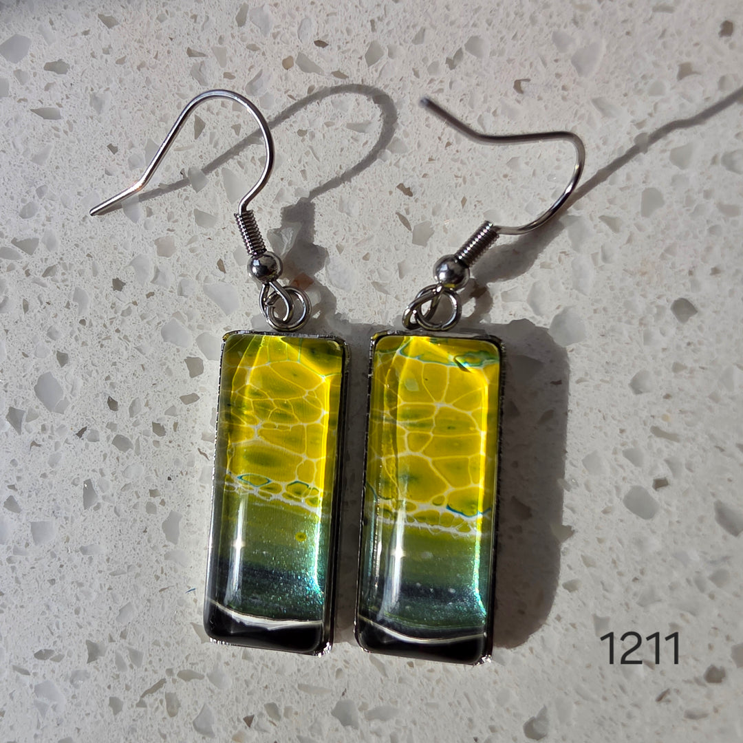Hand Painted Earrings - 1211