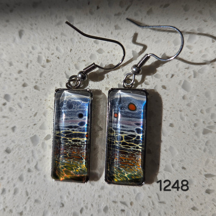 Hand Painted Earrings - 1248