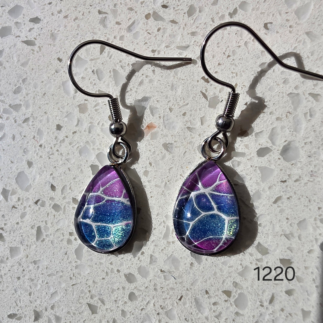 Hand Painted Earrings - 1220