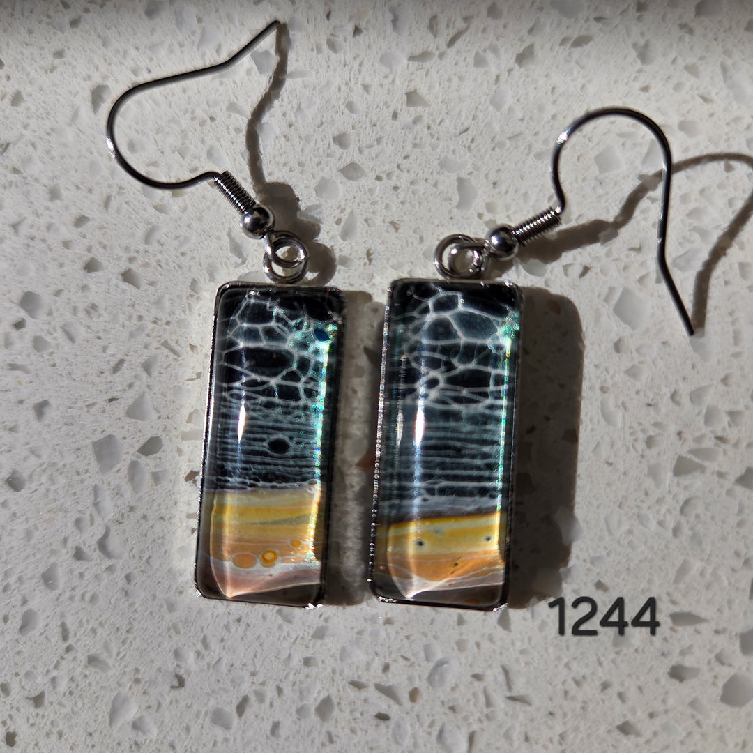 Hand Painted Earrings - 1244