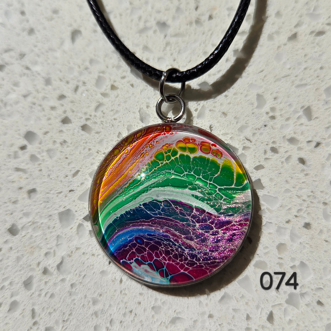Hand Painted Pendant Necklace 074